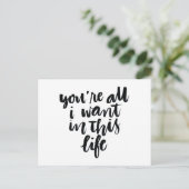 Love Quotes: Jij bent alles wat ik in dit leven wi Briefkaart (Staand voorkant)
