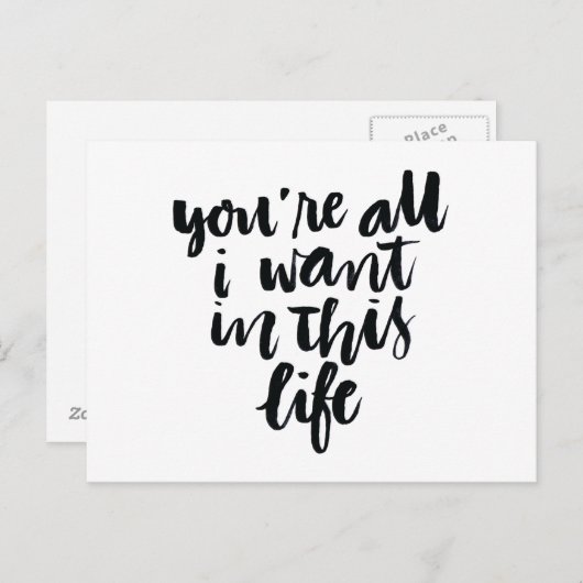 Love Quotes: Jij bent alles wat ik in dit leven wi Briefkaart (Voorkant / Achterkant)