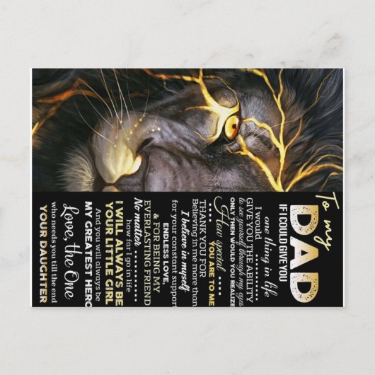 Love Quotes Letter, to my Dad Gift, Aankondigingskaart (Voorkant)