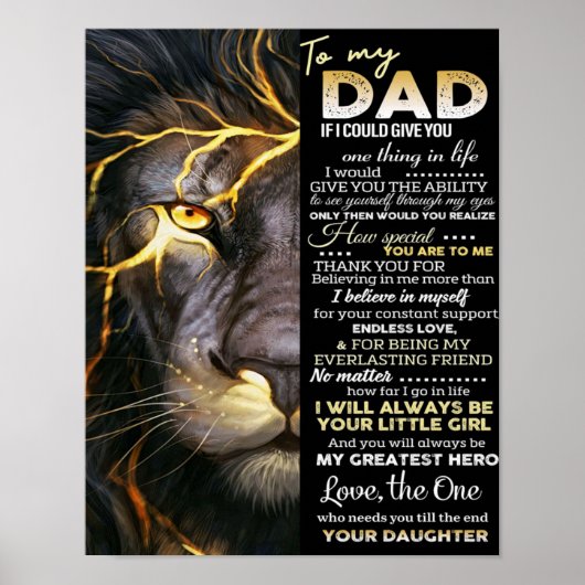 Love Quotes Letter, to my Dad Gift, Poster (Voorkant)