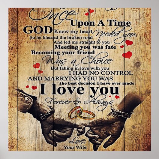 Love Quotes To My Husband, Home Decor Poster (Voorkant)