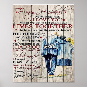 Love Quotes To My Husband, Home Decor Poster