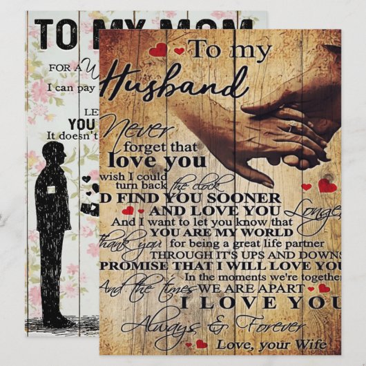 Love Quottes Gift | Naar mijn Cadeau voor man en v Menu (Voorkant / Achterkant)