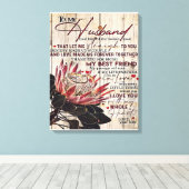 Love Quottes to My Husband, Home Decor Canvas Afdruk (Insitu (Houten vloer))