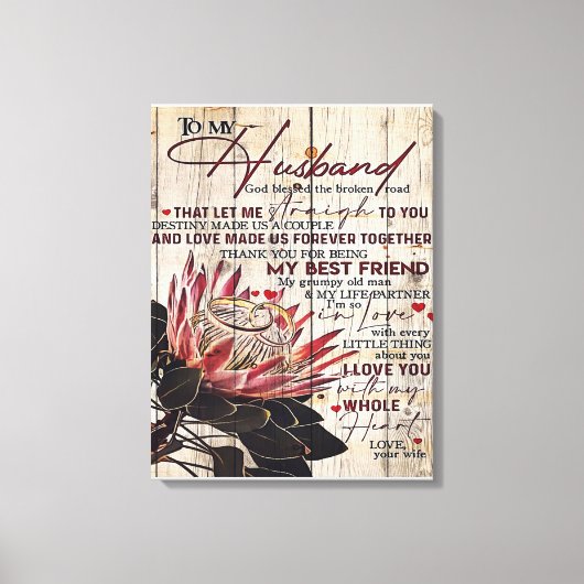 Love Quottes to My Husband, Home Decor Canvas Afdruk (Voorkant)