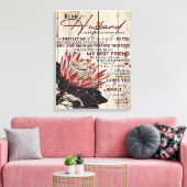 Love Quottes to My Husband, Home Decor Canvas Afdruk (Insitu (Woonkamer))
