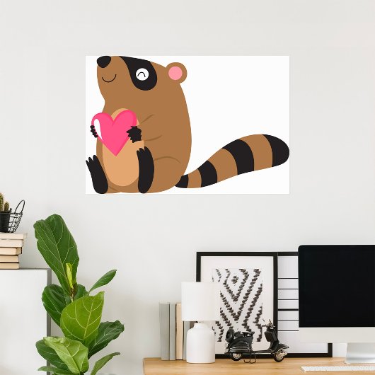 Love Raccoon Poster