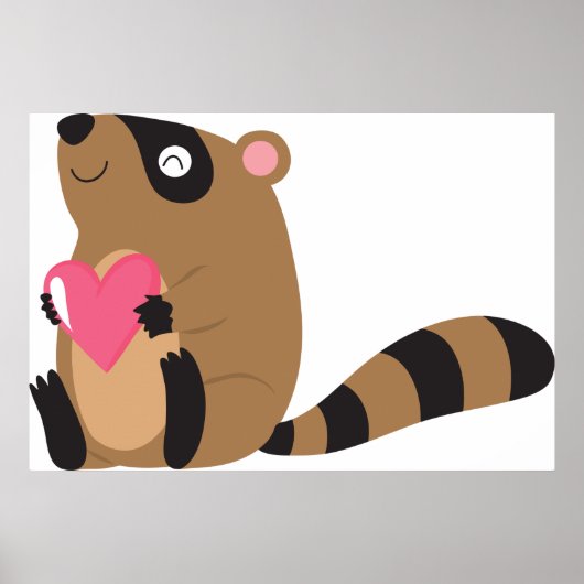 Love Raccoon Poster (Voorkant)
