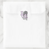 Love Racing; Checkered Flag Ronde Sticker (Tas)