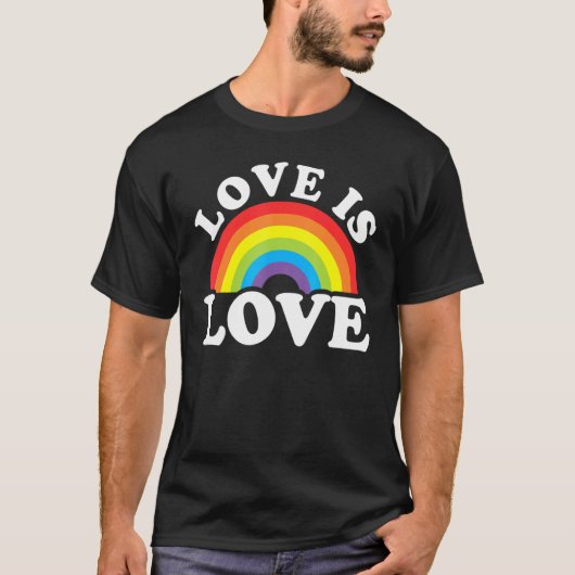 Love Rainbow Ally LGBTQ Lesbian Gay Bisexual Pride T-shirt (Voorkant)
