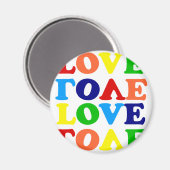 Love Rainbow Alphabet Soup Valentijn Magneet (Voorkant / Achterkant)