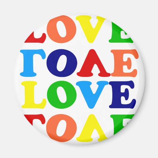 Love Rainbow Alphabet Soup Valentijn Magneet (Voorkant)