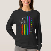 Love Rainbow American Flag Lgbt Equality Lgbt Prid T-shirt (Voorkant)