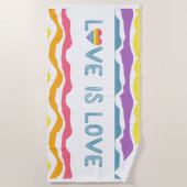 Love Rainbow Beach Towel Strandlaken (Voorkant)
