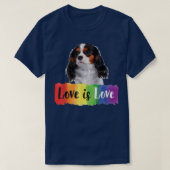 Love Rainbow Dog Cavalier King Charles Spa T-shirt (Design voorkant)