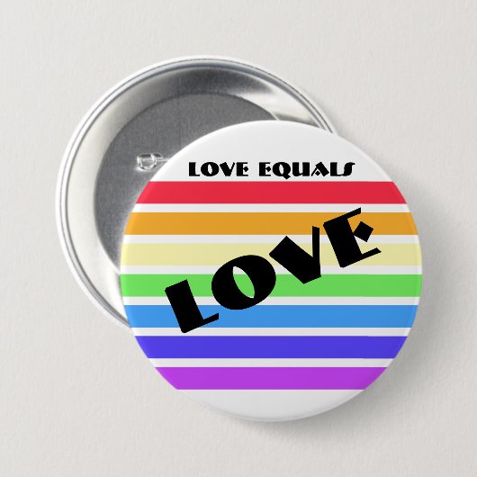 Love Rainbow Flag Stripes Ronde Button 7,6 Cm (Voorkant /achterkant)