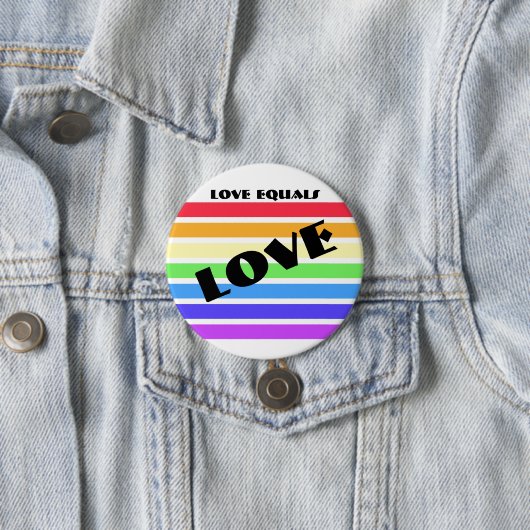 Love Rainbow Flag Stripes Ronde Button 7,6 Cm (In situ)