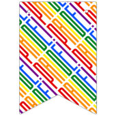 Love Rainbow Flag Typography Gay Party Vlaggetjes (Eerste vlag)
