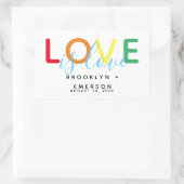 Love Rainbow Gay Lesbian Wedding Rechthoekige Sticker (Tas)