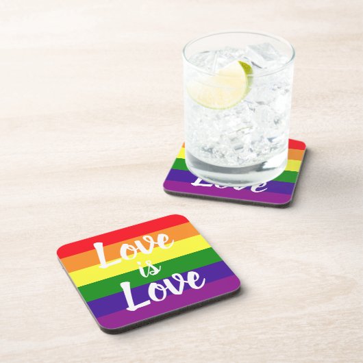 Love Rainbow Gay Pride Bier Onderzetter (Rechterzijde)