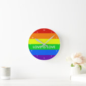 Love Rainbow Gay Pride Cute LGBT Ronde Klok (Huis)