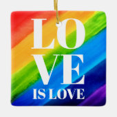 Love Rainbow Gay Pride Keramisch Ornament (Voorkant)