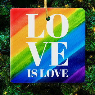 Love Rainbow Gay Pride Keramisch Ornament