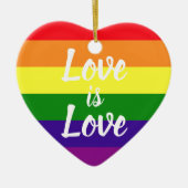 Love Rainbow Gay Pride Keramisch Ornament (Voorkant)