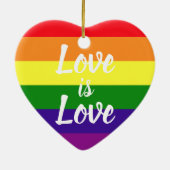Love Rainbow Gay Pride Keramisch Ornament (Achterkant)