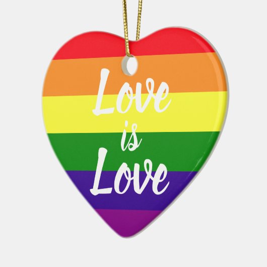 Love Rainbow Gay Pride Keramisch Ornament (Links)