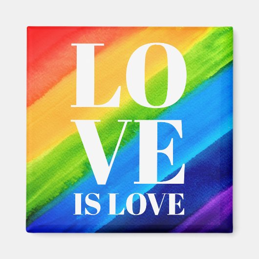 Love Rainbow Gay Pride Magneet (Voorkant)
