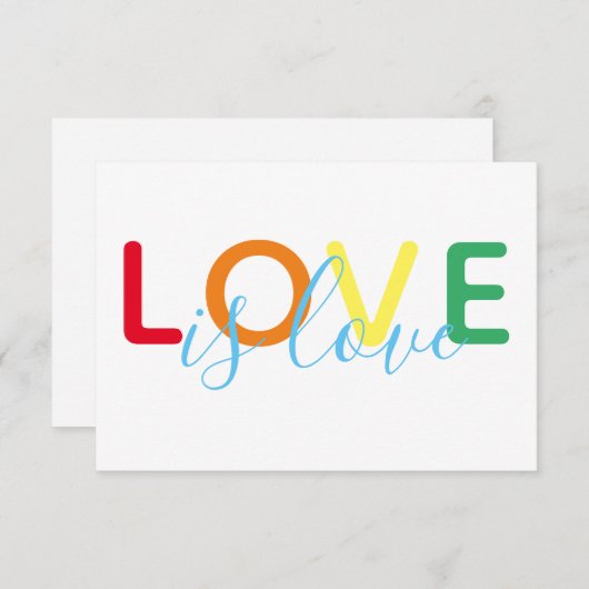 Love Rainbow Gay Wedding RSVP (Voorkant / Achterkant)