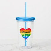Love Rainbow Heart Acryl Drinkbeker (Voorkant)