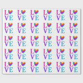 LOVE Rainbow Heart Cadeaupapier (Vlak)