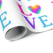 LOVE Rainbow Heart Cadeaupapier (Rol Hoek)
