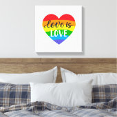 Love Rainbow Heart Canvas Afdruk (Insitu (Slaapkamer))