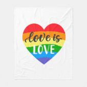 Love Rainbow Heart Fleece Deken (Voorkant)