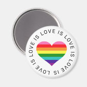 Love Rainbow Heart Gay Pride Magneet (Voorkant / Achterkant)