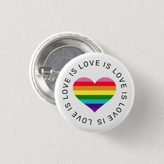 Love Rainbow Heart Gay Pride Ronde Button 3,2 Cm (Voorkant /achterkant)