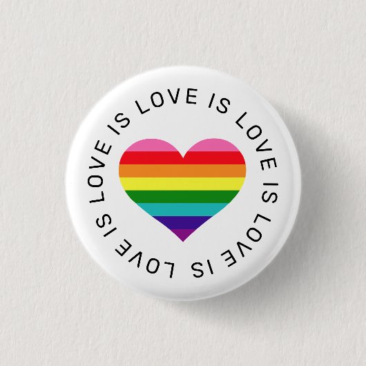 Love Rainbow Heart Gay Pride Ronde Button 3,2 Cm (Voorkant)