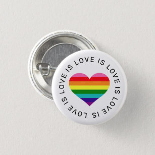 Love Rainbow Heart Gay Pride Ronde Button 3,2 Cm