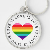Love Rainbow Heart Gay Pride Sleutelhanger (Voorkant)
