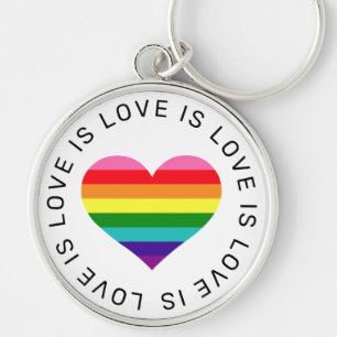 Love Rainbow Heart Gay Pride Sleutelhanger