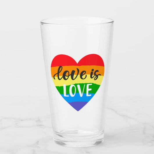 Love Rainbow Heart Glas (Voorkant)