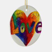 Love Rainbow Heart Glitter Ornament Art (Rechts)