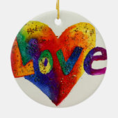Love Rainbow Heart Glitter Ornament Art (Achterkant)