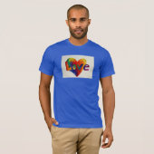 Love Rainbow Heart Glitter Word Art T-Shirt (Voorkant volledig)