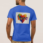 Love Rainbow Heart Glitter Word Art T-Shirt (Achterkant)
