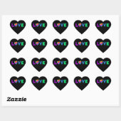 Love Rainbow Heart Heart-Shaped Labels (Vel)