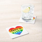 Love Rainbow Heart Kartonnen Onderzetters (Insitu)